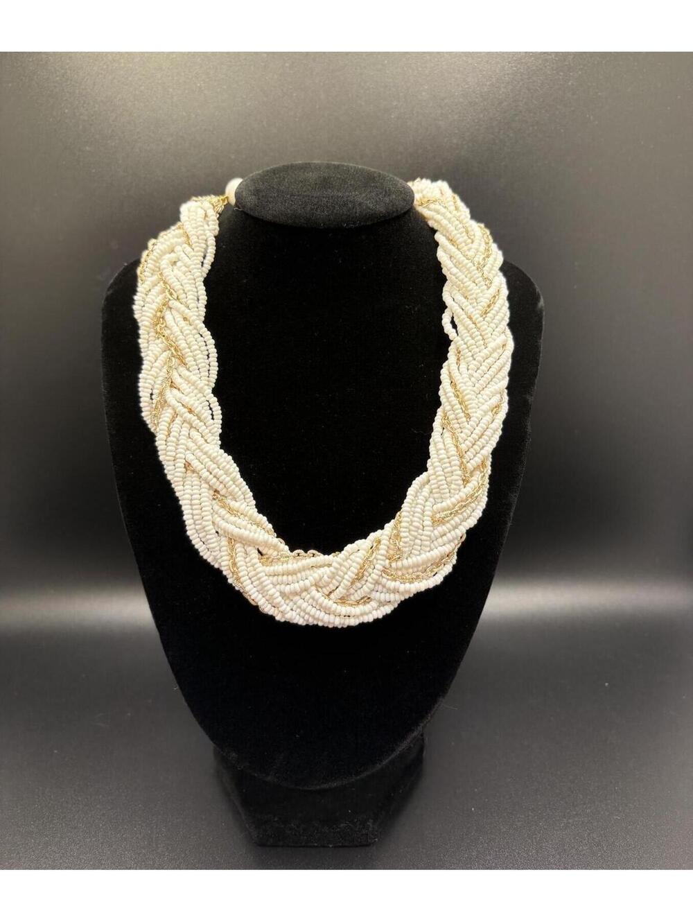 Vintage West Germany Braided Bead and Chain Necklace